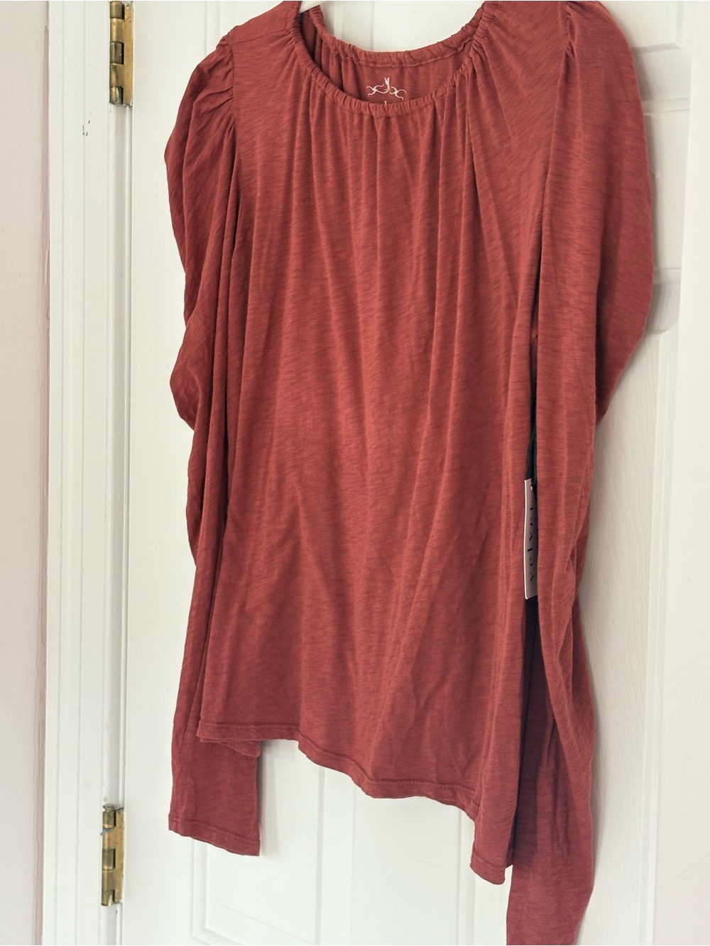 Velvet by Graham & Spencer Rust Red Long-Sleeve Peasant Blouse